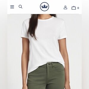 New Women’s Peter Millar white Jane Crew Neck Tee, 100% Pima cotton, small